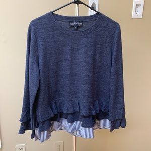 Ladies extremely soft top. Slate blue. Size S